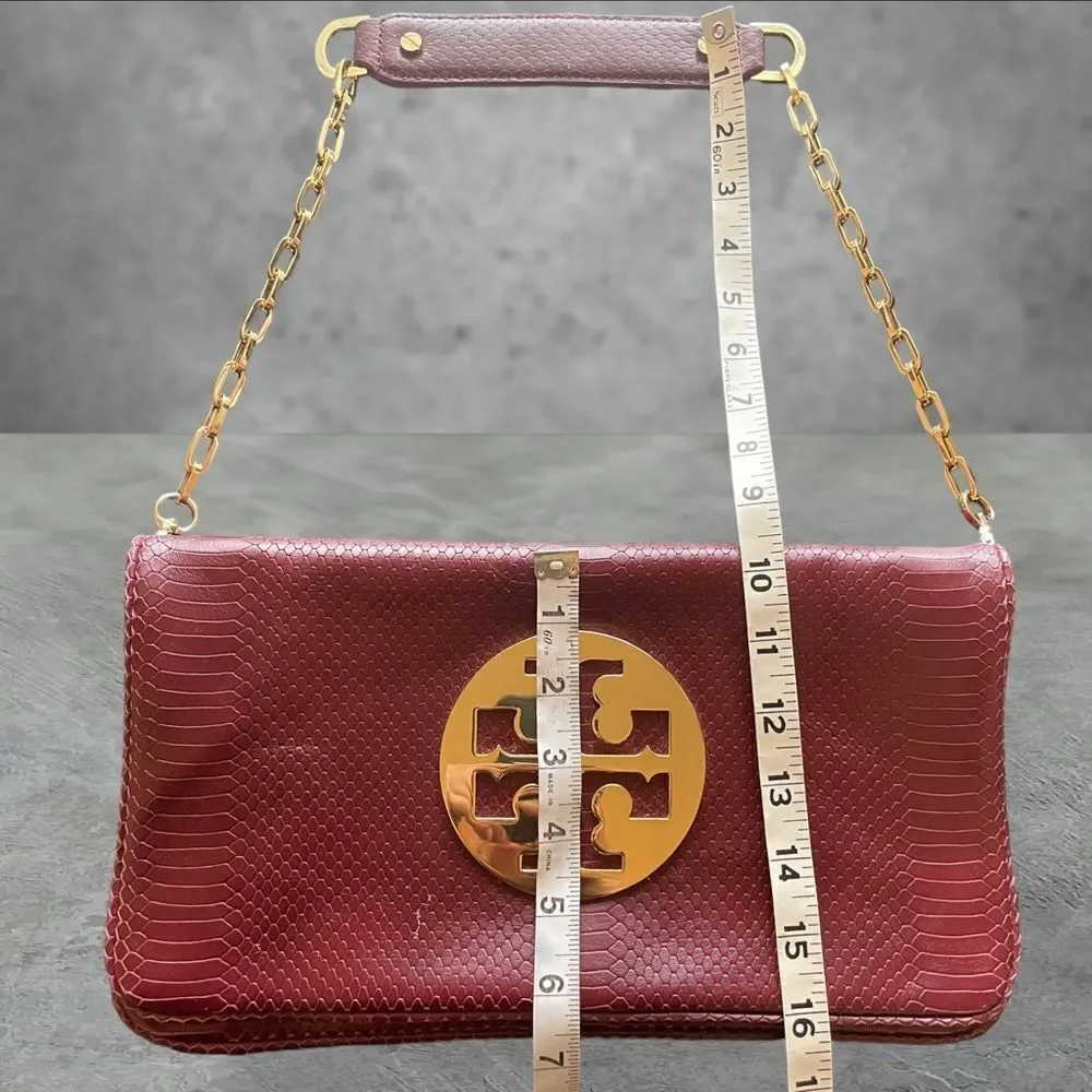 Tory Burch Burgundy Shoulder Bag with Gold Accents - Picture 2 of 16
